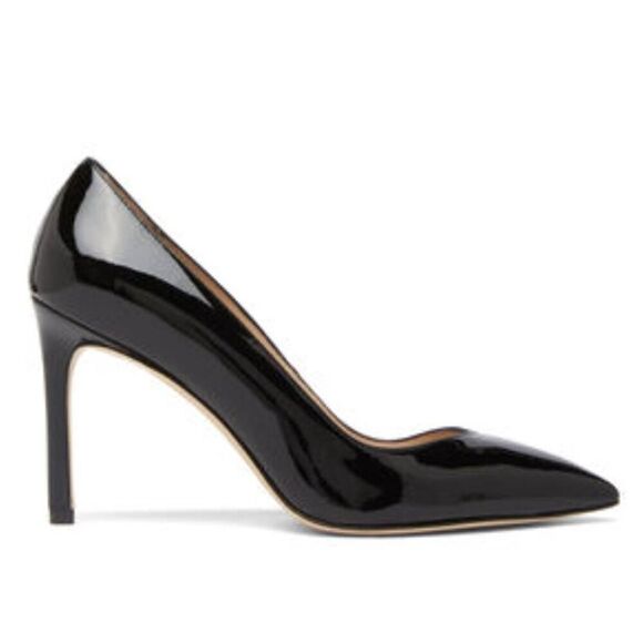 DELMAN Hazel Black Patent Leather High Heel Pumps Size 5 - Picture 1 of 6